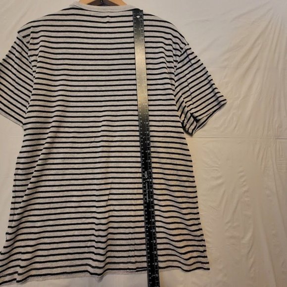 Old Navy Black White Striped T-Shirt Plush Knit Tee Top Size M - Picture 6 of 9